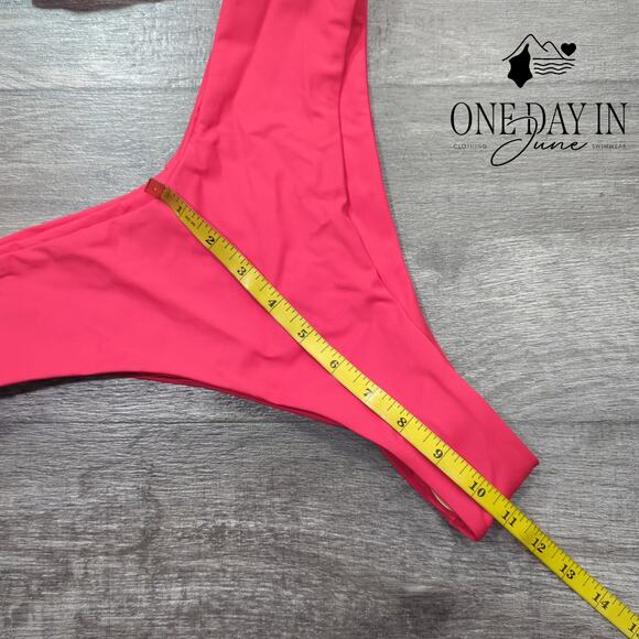 Aleumdr High Cut Knot Front Cheeky Bikini Swimsuit Size L - Picture 3 of 4